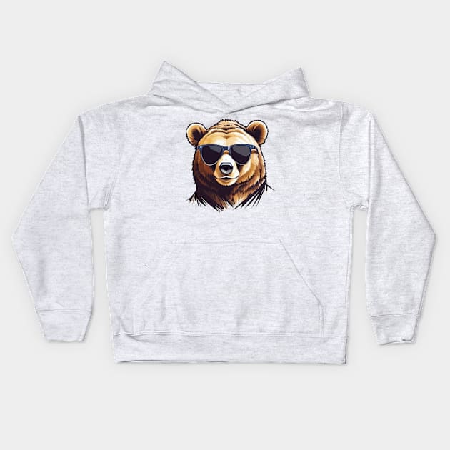 Cool Bear Kids Hoodie by BearCaveDesigns